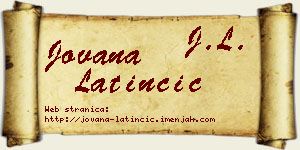 Jovana Latinčić vizit kartica